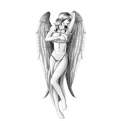 Awesome angel girl design Water Transfer Temporary Tattoo(fake Tattoo) Stickers NO.10880